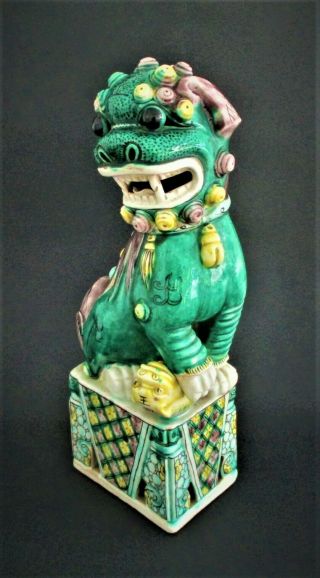 Large Antique Republic Period Chinese Porcelain Foo Dogs Statue Figurine 9