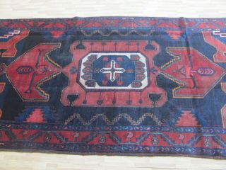 A Brilliant Old Handmade Koliye Hamedan Oriental Rug (225 X 120 Cm)