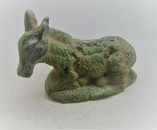 Scarce Ancient Celtic Bronze Recumbant Horse Figurine British 100bc - 100ad