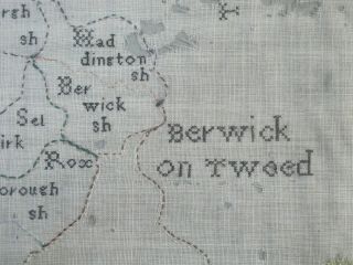 Antique c1800 FRAMED Needlework Sampler MAP of SCOTLAND by Margaret Campbell 6