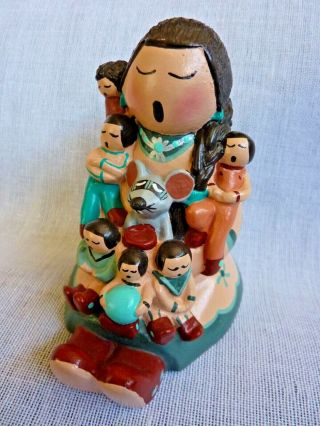 Unique Native American - Made Storyteller Figurine By Whitefeather Studios Nr
