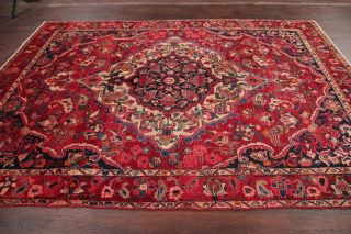 Vintage Geometric Red Bakhtiari Persian Area Rug Oriental Hand - Knotted Wool 7x10
