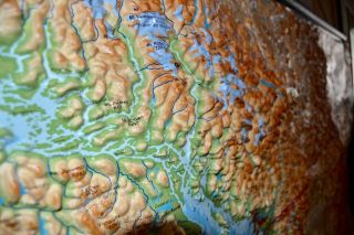 VTG GEO - INSTITUT 3D Large Scale Relief School Map Pacific Northwest GMBH Co.  5x6 8
