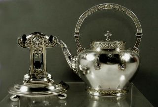 Gorham Sterling Tea Set Tea Kettle & Stand 1881 Museum 10