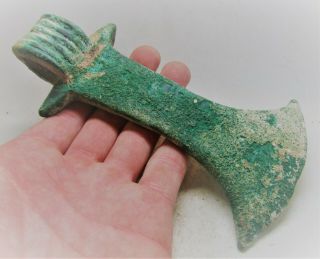 Circa 1200 - 800bce Ancient Luristan Bronze Socketed War Axe