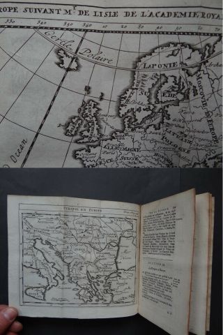 1729 Limiers Atlas La Science Personnes de la cour / engravings,  Delisle maps 12