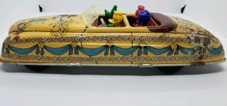 Antique RARE 1940 ' s MARX TIN DISNEY MICKEY MOUSE AND FRIENDS WIND - UP PARADE CAR 7
