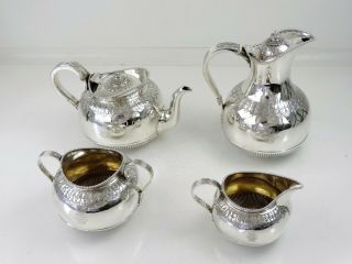 4 - Piece Victorian Silver Tea & Coffee Service,  London 1888 Teapot Set 1665g