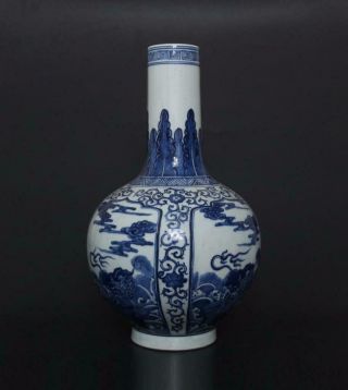 Antique Chinese Porcelain Blue and White Vase With Kylin - 40cm 2