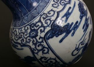 Antique Chinese Porcelain Blue and White Vase With Kylin - 40cm 9