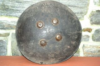 Antique Ethiopian African Shield 18 " Brass Fittings Museum Piece