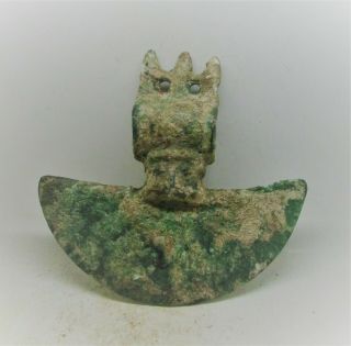 Scarce Circa 2000 - 1500bce Ancient Near Eastern Bronze Axe Head With Male Face