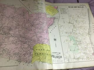 1903 Orange County NY atlas - maps complete full color - large size - 116 yr old 5