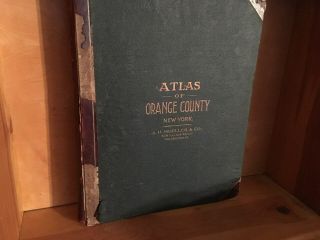 1903 Orange County NY atlas - maps complete full color - large size - 116 yr old 8