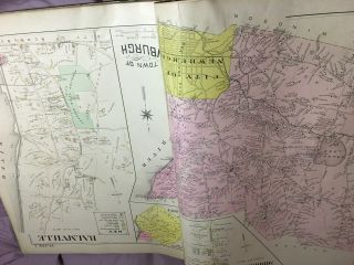 1903 Orange County NY atlas - maps complete full color - large size - 116 yr old 9