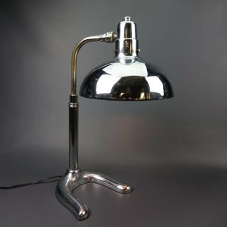 Vintage Art Deco Industrial Table Light Chrome Heavy - Wiring