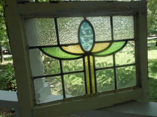 PLA - M - 62 Lovely Older Multi - Colored Leaded Stained Glass Window From England 3