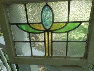 PLA - M - 62 Lovely Older Multi - Colored Leaded Stained Glass Window From England 8