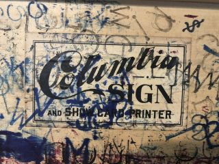 1890’S Columbia Sign & Showcard Printer Wood Block Rubber Stamp Dovetail Box 5