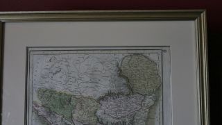 1852 Map Hand - Colored Custom Framed LARGE Antique Europe OTTOMAN EMPIRE 5
