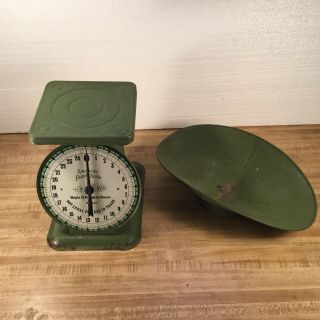 Vintage Green American Family Kitchen Scale 25lb W/scoop Farmhouse Decor Rustic