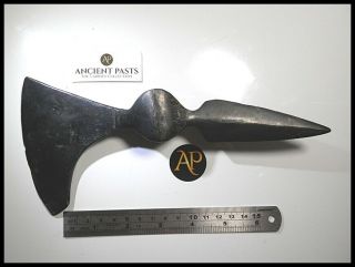 Very Rare Anglo - Norman Rear Spear - Spiked Battle Axe Fully Conserved Very Fine