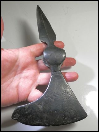 Very Rare Anglo - Norman Rear Spear - Spiked Battle Axe Fully Conserved Very Fine 7