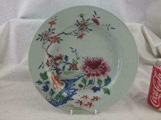 18th C Chinese Porcelain Famille Rose Floral Plate