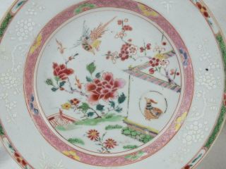 18TH C CHINESE PORCELAIN FAMILLE ROSE BIANCO SOPRA BIANCO BIRDS PLATES 2