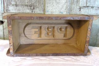 Primitive Lg Carved Wood Wooden Farmhouse Brick Butter Mold Initials Pbf
