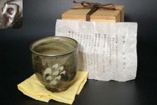 St14 Japanese Tatsuzo Shimaoka Living National Treasure Mashiko Teacup W/box