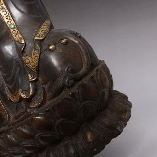 Perfect Old Antique Chinese Bronze Manjusri Buddha Statue - 27cm 10