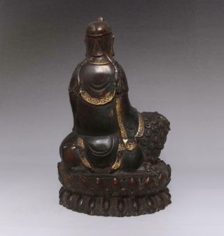 Perfect Old Antique Chinese Bronze Manjusri Buddha Statue - 27cm 3