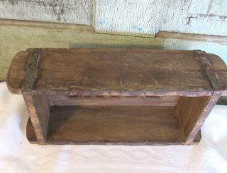 LG Carved Wood Wooden Farmhouse Brick Butter Mold LOHA 12 1/2 