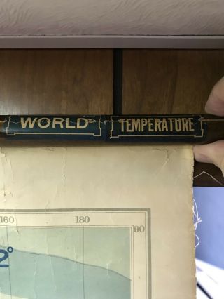 Vintage 1943 Map Rare World Relations Temperature Decoyer Geppert July January 9