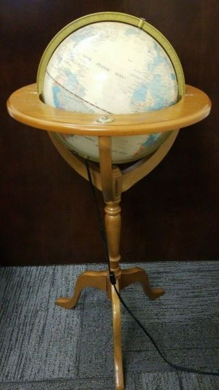 Fucashun Illuminated World Globe W/ Portable Direction Lamp Stand Thomas Pacconi