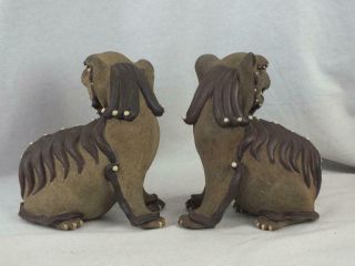 19TH C CHINESE SHIWAN TYPE STONEWARE LION DOGS 3