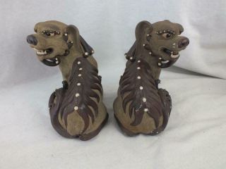 19TH C CHINESE SHIWAN TYPE STONEWARE LION DOGS 4