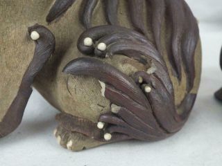 19TH C CHINESE SHIWAN TYPE STONEWARE LION DOGS 7