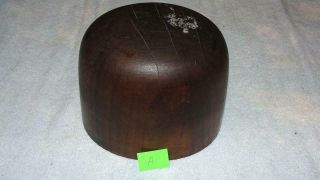 Millinery Mercantile Haberdashery Industrial Wood Hat Mold Stamped 18 5 3/4 (a)