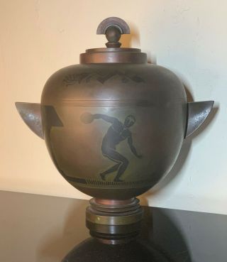 Rare Unique DINANDERIE GROOS & CHRISTENSEN,  DENMARK DECO URN PEGASUS GREEK THEME 6