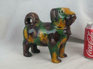 19th C Chinese Porcelain Sancai Model Of A Puppy Dog