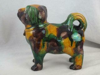 19TH C CHINESE PORCELAIN SANCAI MODEL OF A PUPPY DOG 3
