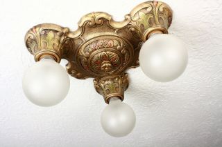 Antique Vintage 30 ' s ART DECO Ceiling Light FIxture CHANDELIER 2 AVAILABLE 6