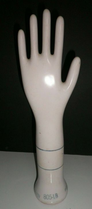 Vintage All Ceramic Porcelain Hand General Glove Mold Trenton Nj Rare