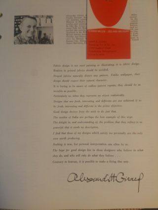 1963 Herman Miller Textiles By Alexander Girard Vintage Price List 4