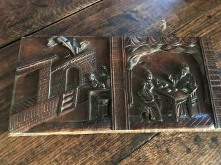 Antique Chinese Hardwood High Relief Carving Hanging Plaque