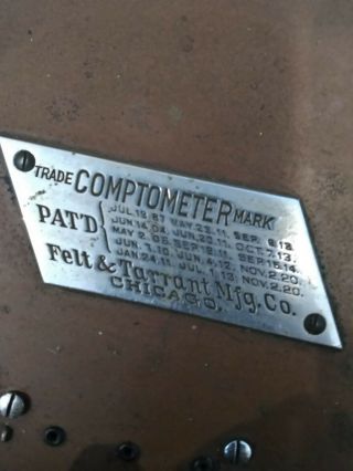 Vintage 1920 ' s Felt & Tarrant Comptometer Model H (Good) 6