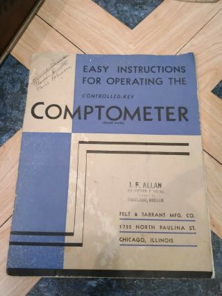 Vintage 1920 ' s Felt & Tarrant Comptometer Model H (Good) 7