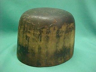 Vintage Liberty S.  P.  Co.  Wooden Hat Fedora Block Mold Form Millinery 7 7/8 3